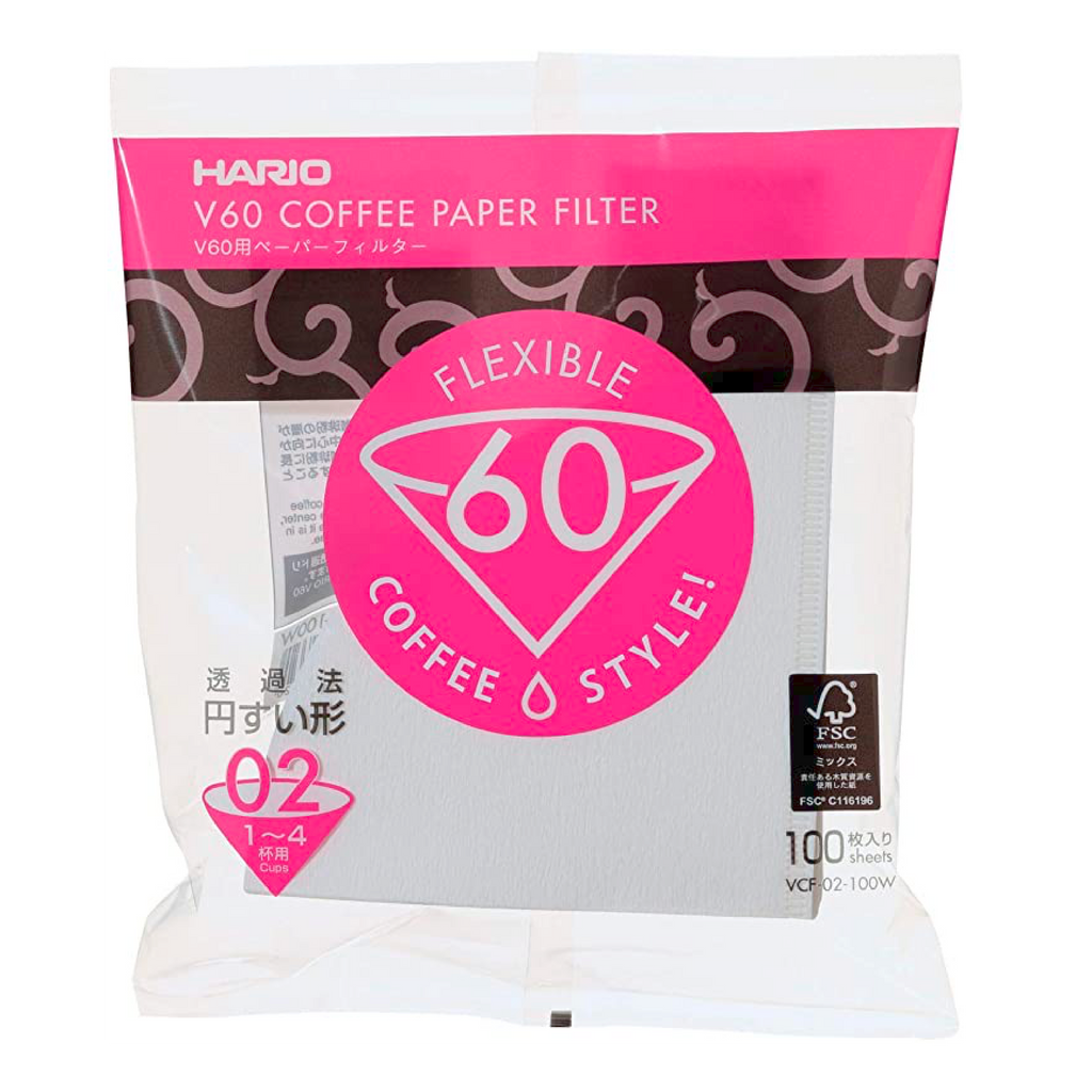 HARIO V60 PAPER FILTERS, SIZE 02, 100 ct
