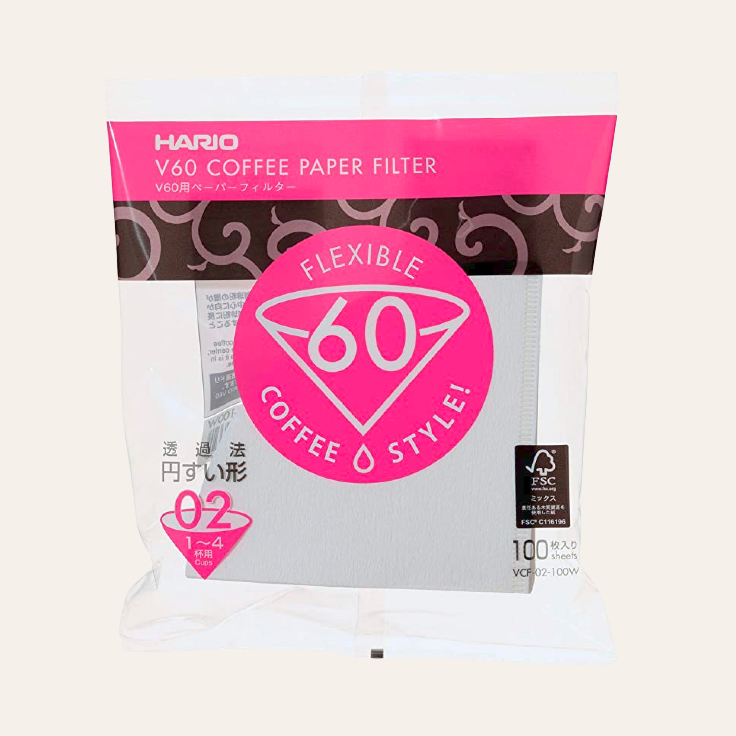 Hario V60 Paper Coffee Filters, Size 02, Natural (200 Count) - Cone Shaped